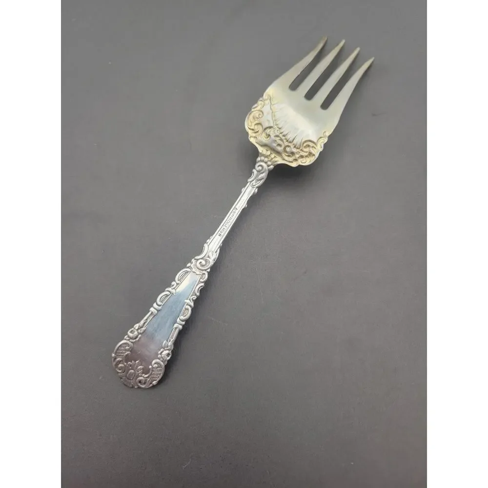 Antique Silverplate Wm ROGERS YALE 1894 Small Meat Serving Fork Mono